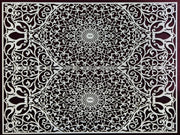 Sketch Blue Studio Challah Boards Intricate Paper Cut Glass Challah Board by Sketch Blue Studio – Choice of Metal Standoffs