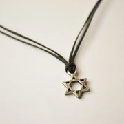 Shani and Adi Jewelry Bracelets Silver Magen David Necklace on Black Cord