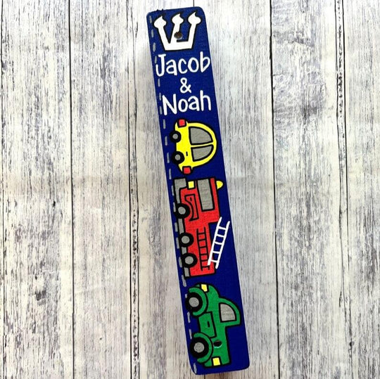 Personalized Vehicles Mezuzah - Navy Blue