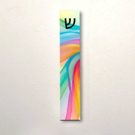 Florida-Funshine Mezuzahs Personalized Colorful Swirl Acrylic Mezuzah