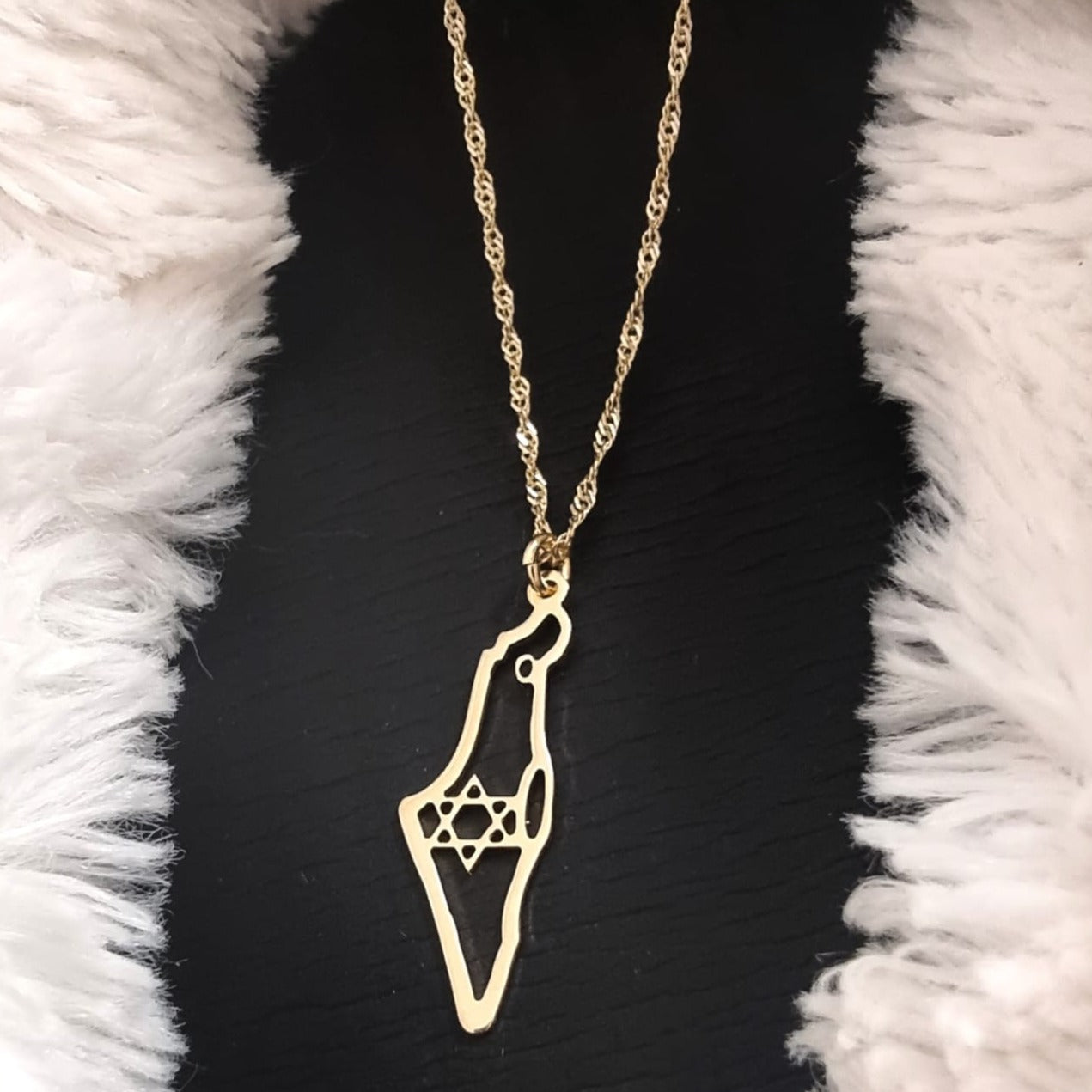 Ishees Jewelry Necklaces Gold / 18" Star of David Israel Necklace - Gold