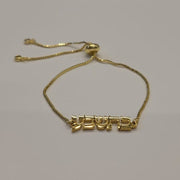 Ishees Jewelry Bracelets Gold-Plated Hebrew Name Bracelet
