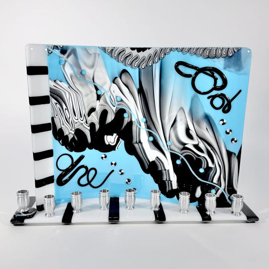 Electric Azul Menorah by Jacki Cohen