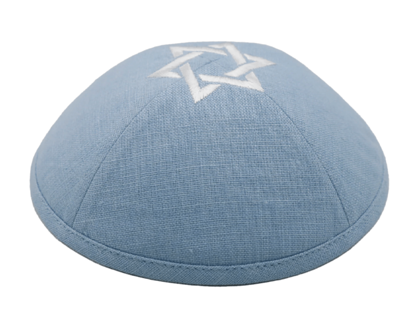 Kippot World Kippahs Light Blue Linen Father and Son Baby Magen David Kippot