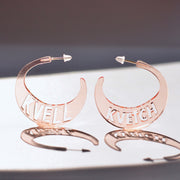 Dear Elaan Earrings Kvetch and Kvell Hoop Earrings - Transparent Rose Gold