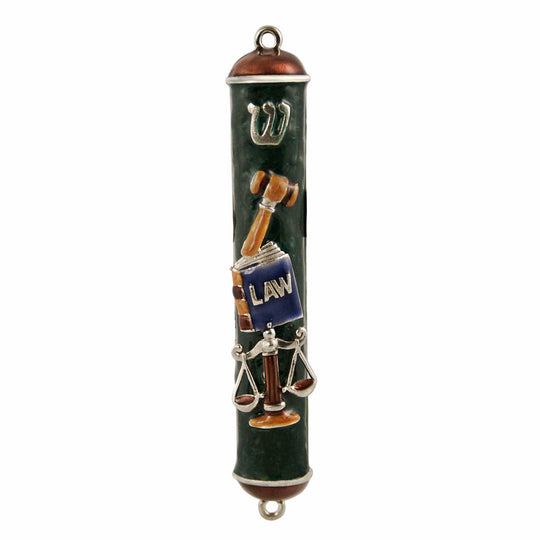 Hand-Painted Lawyer Mezuzah