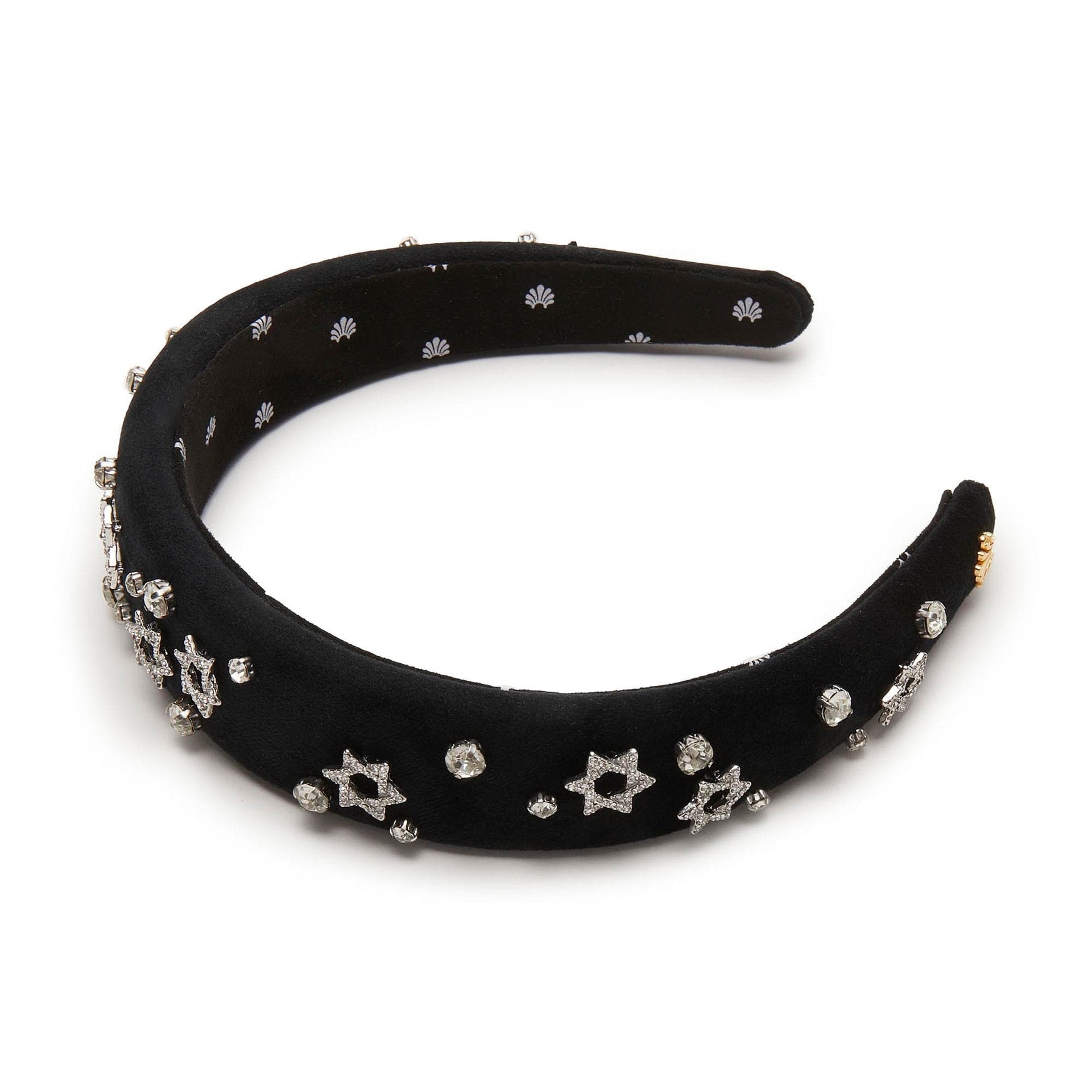 Lele Sadoughi Headbands Black Velvet Star of David Crystal Headband by Lele Sadoughi