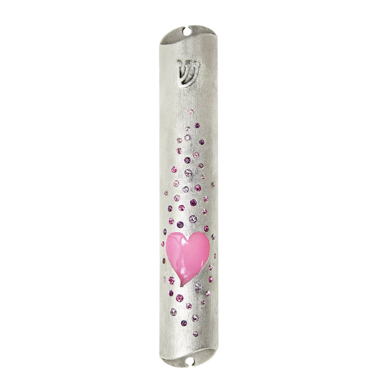 Quest Collection Mezuzahs Hand-Painted Love Heart Crystal Mezuzah