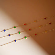 Mamaleh Necklace Gold / 16"-18" Jewish Star Rainbow Necklace