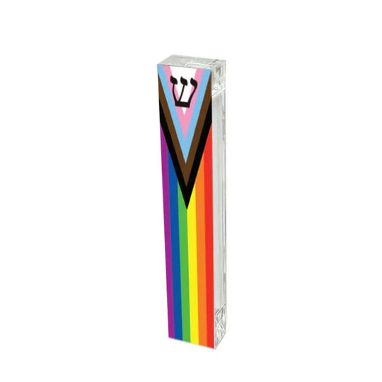 Acrylic Non-Binary Progress Flag Mezuzah