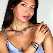 Michal Golan Necklaces Eye Charm Necklace on Beaded Chain by Michal Golan