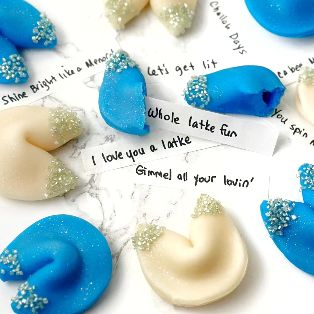 Hanukkah Sparkly Marzipan Fortune Cookies