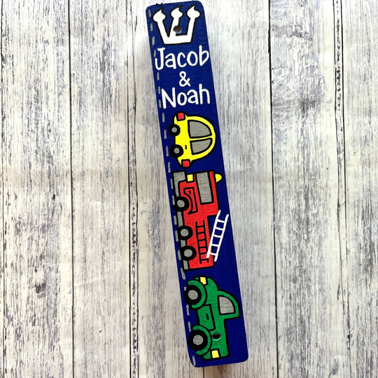 Personalized Vehicles Mezuzah - Navy Blue