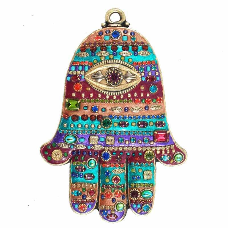 Michal Golan Wall Hamsas Multi-Bright Wall Hamsa by Michal Golan