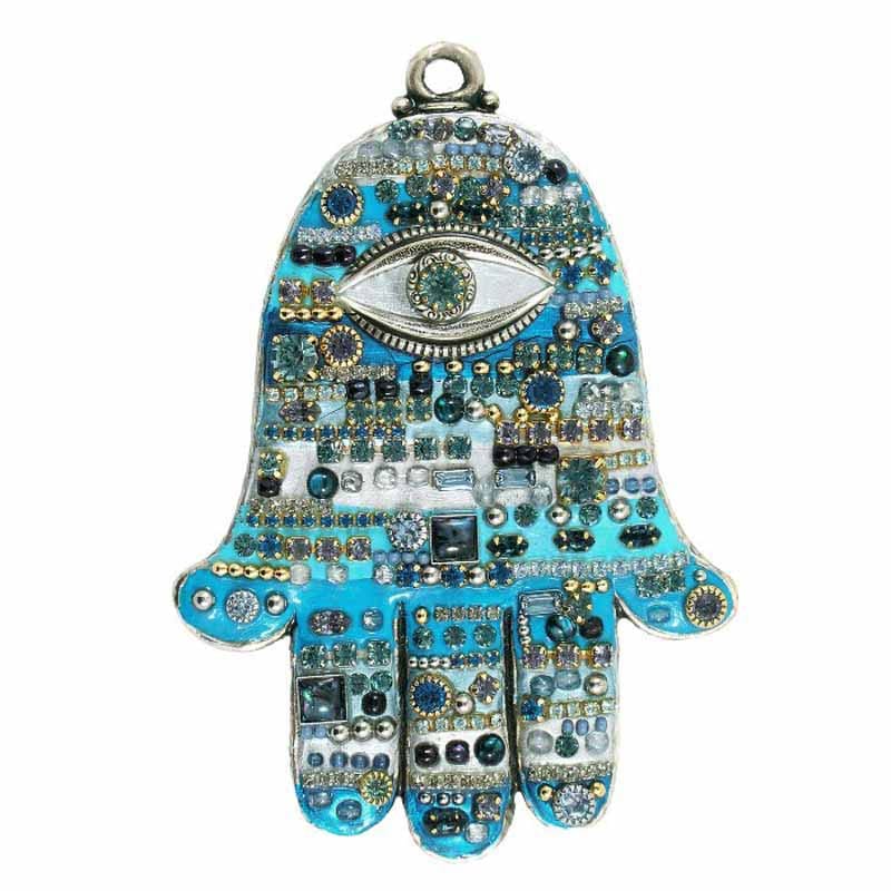Michal Golan Wall Hamsas Blue Multi-Bright Wall Hamsa by Michal Golan