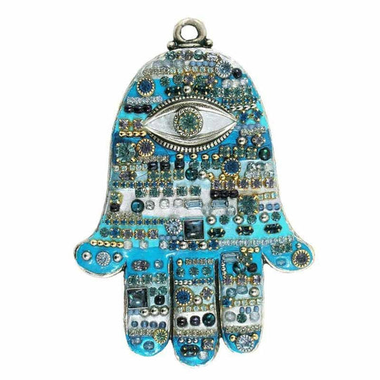 Blue Multi-Bright Wall Hamsa by Michal Golan