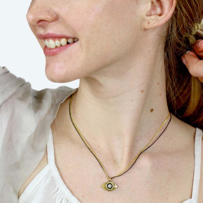 Michal Golan Necklaces Mini Gold Evil Eye Necklace by Michal Golan