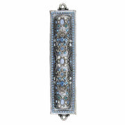 Michal Golan Mezuzahs Mezuzah in Silver and Blue by Michal Golan