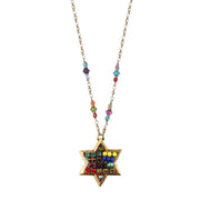 Michal Golan Necklaces Rainbow Gold Star of David