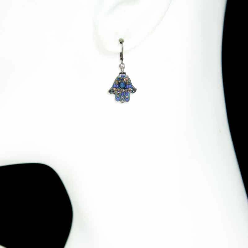 Michal Golan Earrings Blue Multi-Bright Hamsa Earrings by Michal Golan