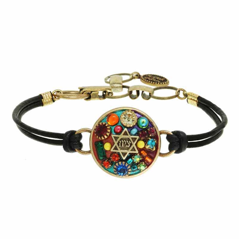 Michal Golan Bracelets Rainbow Gold Star of David Bracelet