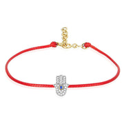 Alef Bet Bracelets Red String Silver Hamsa Protection Bracelet