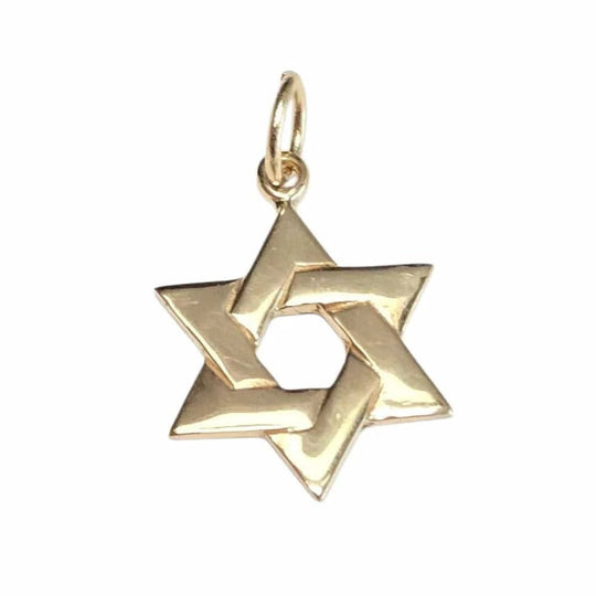 Small Woven Star of David Pendant - 14k Yellow Gold