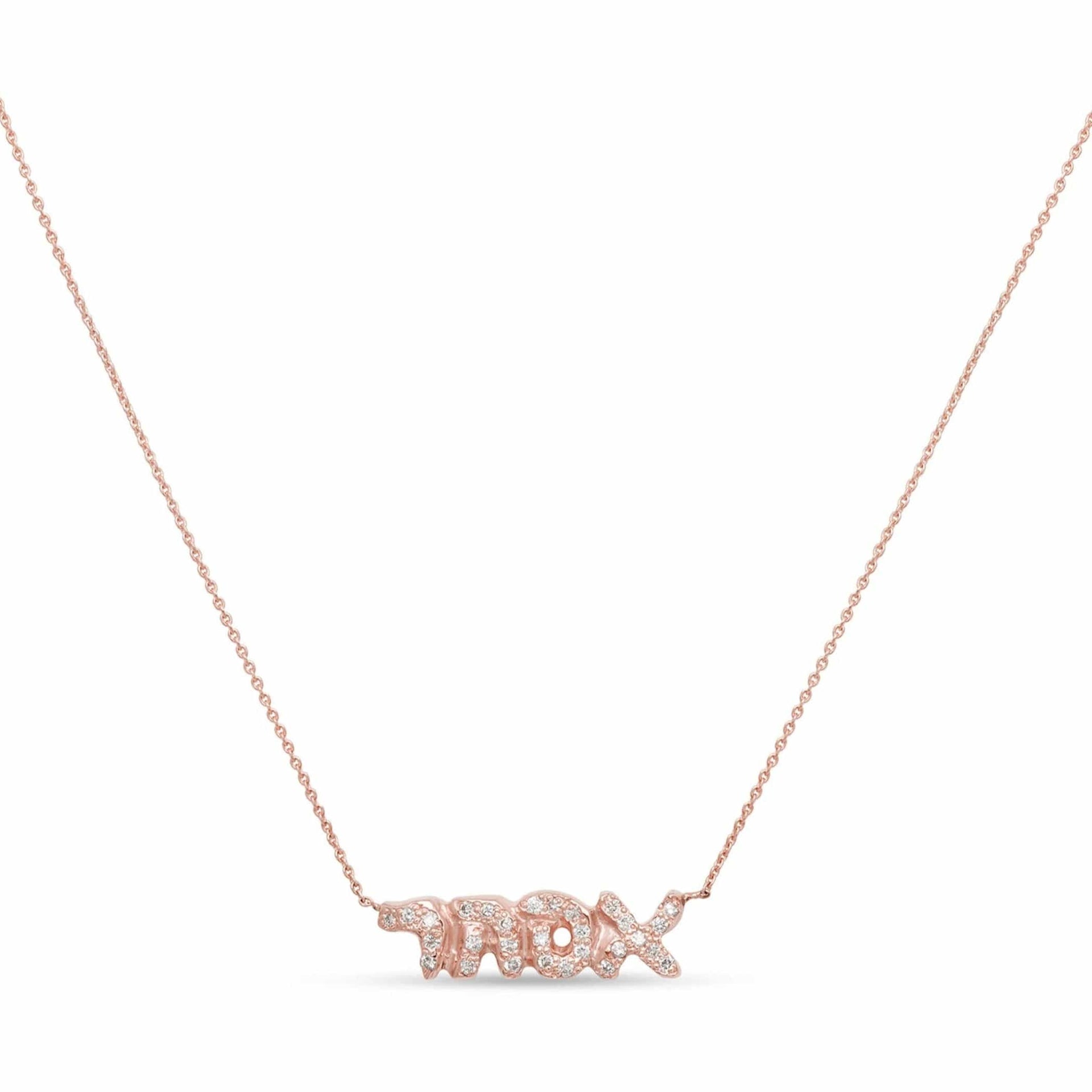 Elisa Solomon Necklaces Rose Gold Diamond Hebrew Name Necklace by Elisa Solomon - Yellow, White or Rose Gold
