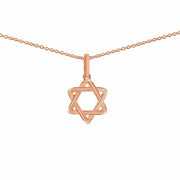 Alef Bet Necklaces Rose Gold / 16" Jewish Star Necklace in 14K Gold