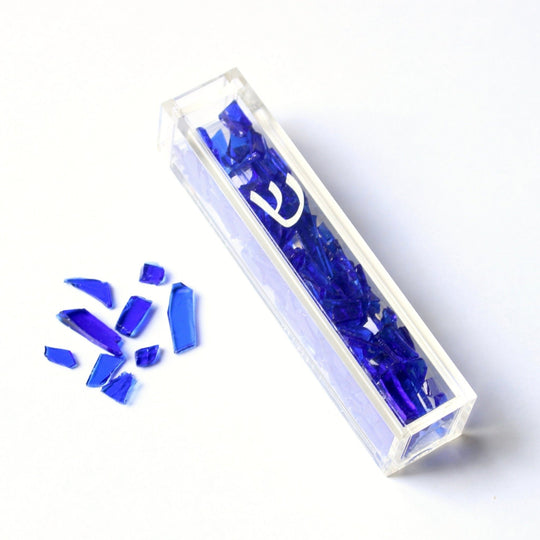 Simple Fill-Your-Own Wedding Shards Mezuzah - Silver