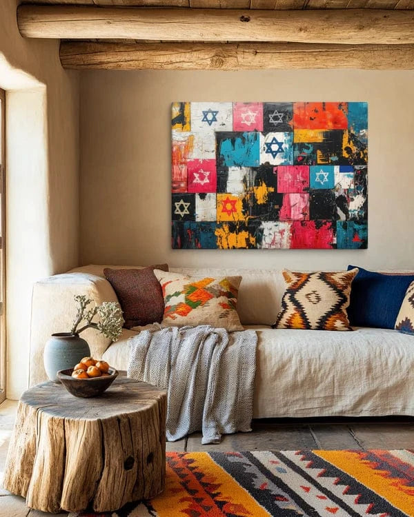 Beraishis Prints Tapestry of Stars of David Canvas by Beraishis
