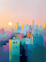 Beraishis Prints Pastel Aviv by Beraishis