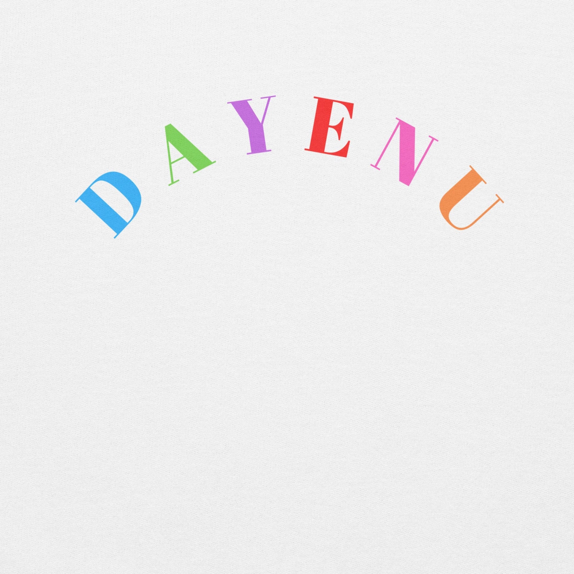 ModernTribe Apparel Sweatshirts Rainbow Dayenu Unisex Hoodie - (Choice of Color) - (Sizes S - 5XL)