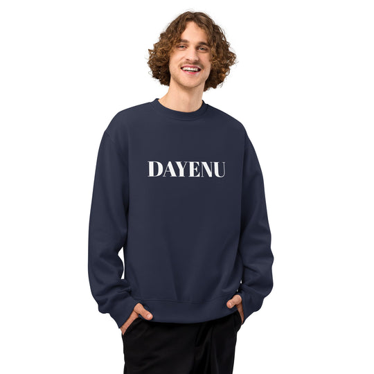Navy Dayenu Oversized Heavyweight Sweatshirt - (Sizes S - 3XL)