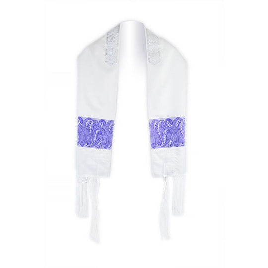 White and Violet Paisley Tallis