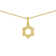 Alef Bet Necklaces Gold / 16" Jewish Star Necklace in 14K Gold