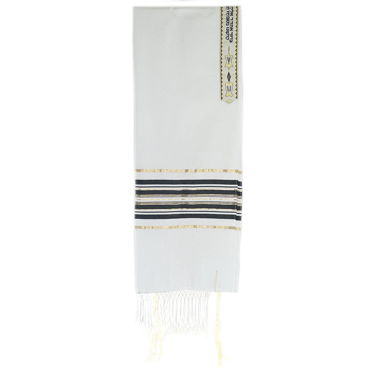 Zion Tallis Tallises Black and Gold Striped Ariel Tallis