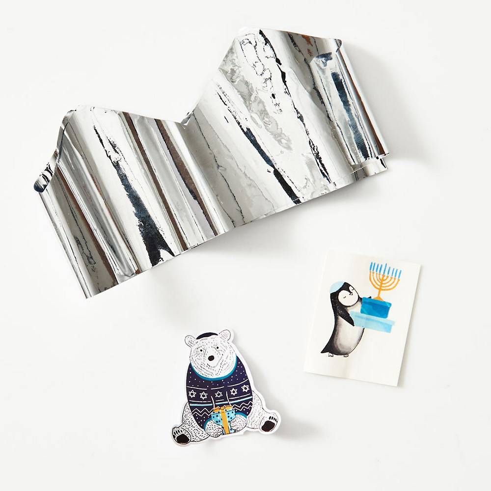 Paper Source Decorations Penguin Hanukkah Crackers - Set of 8