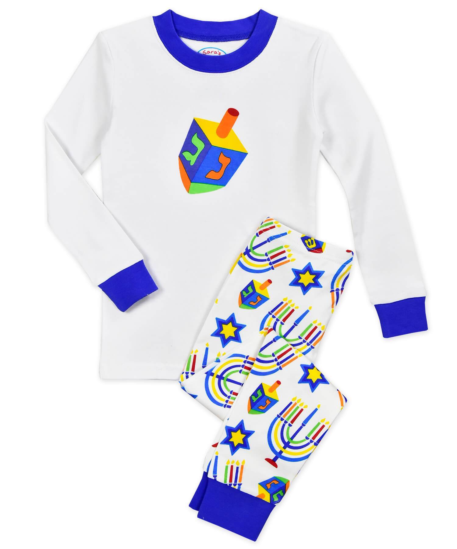 Hanukkah Long John Pajamas - Kids Unisex