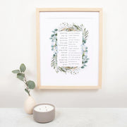 The Verse Prints Custom Framed Botanical Blessing for the Home