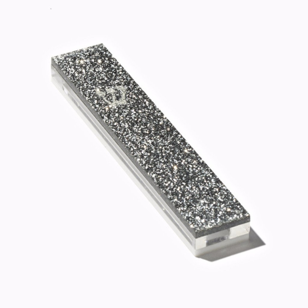 Impression Judaica Mezuzah Diamond Ring "Design A" Acrylic Glitter Mezuzah - (Choice of Colors)