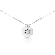 Alef Bet Necklaces Sterling Silver Rainbow Jewish Star of David Pendant - Rose Gold or Silver