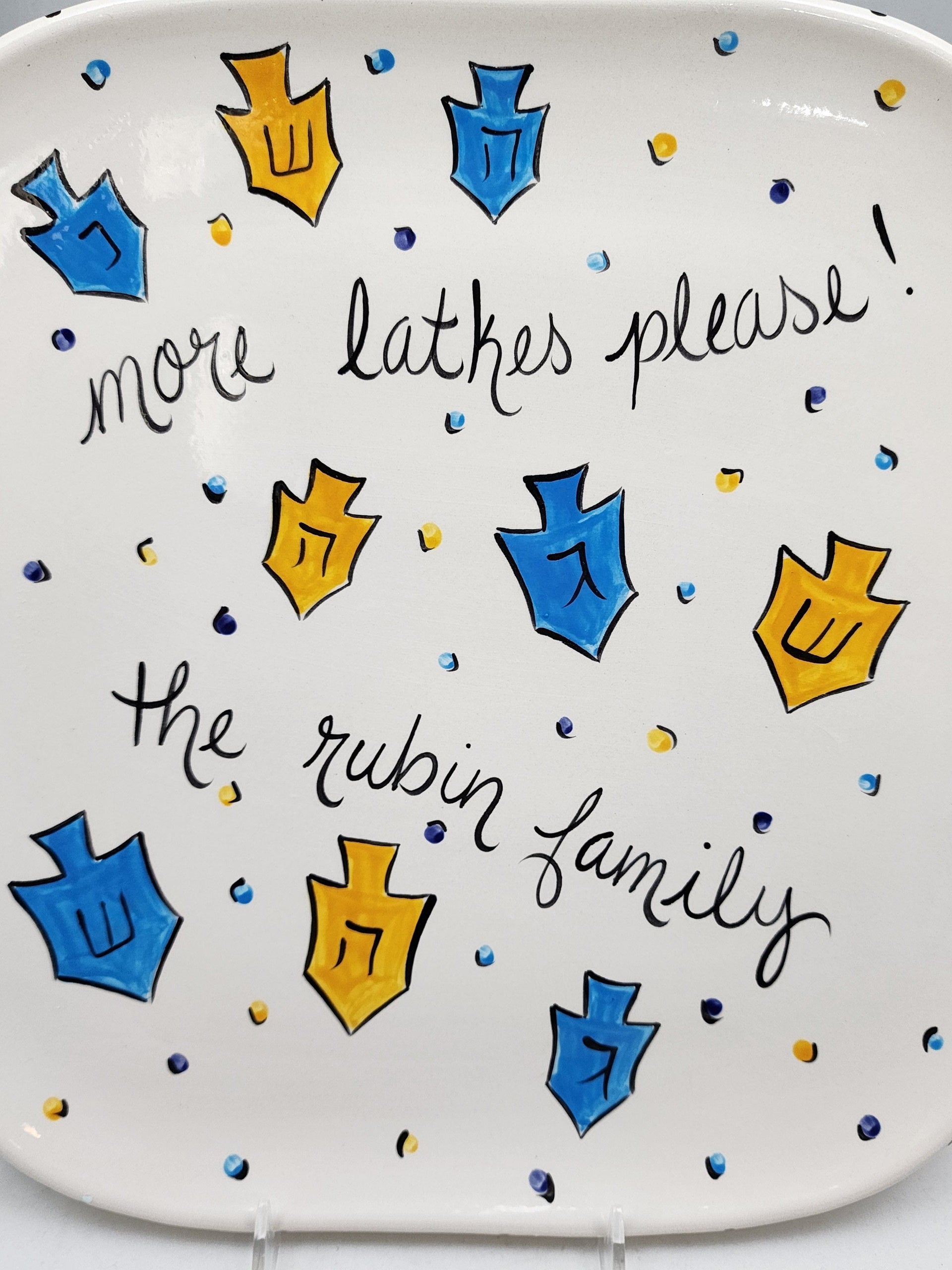 Suzaluna Serving Pieces Personalized Potato Latkes Hanukkah Platter With Last Name