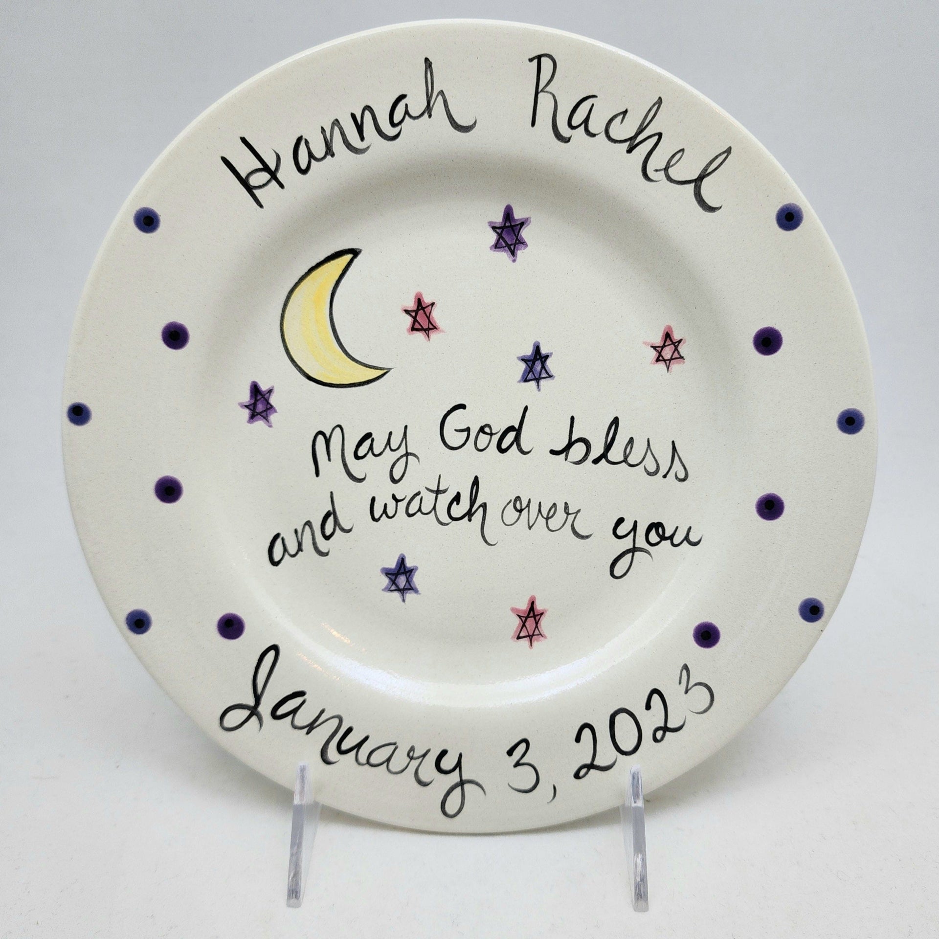 Suzaluna Serving Pieces Personalized Baby's Plate With First Name and Prayer