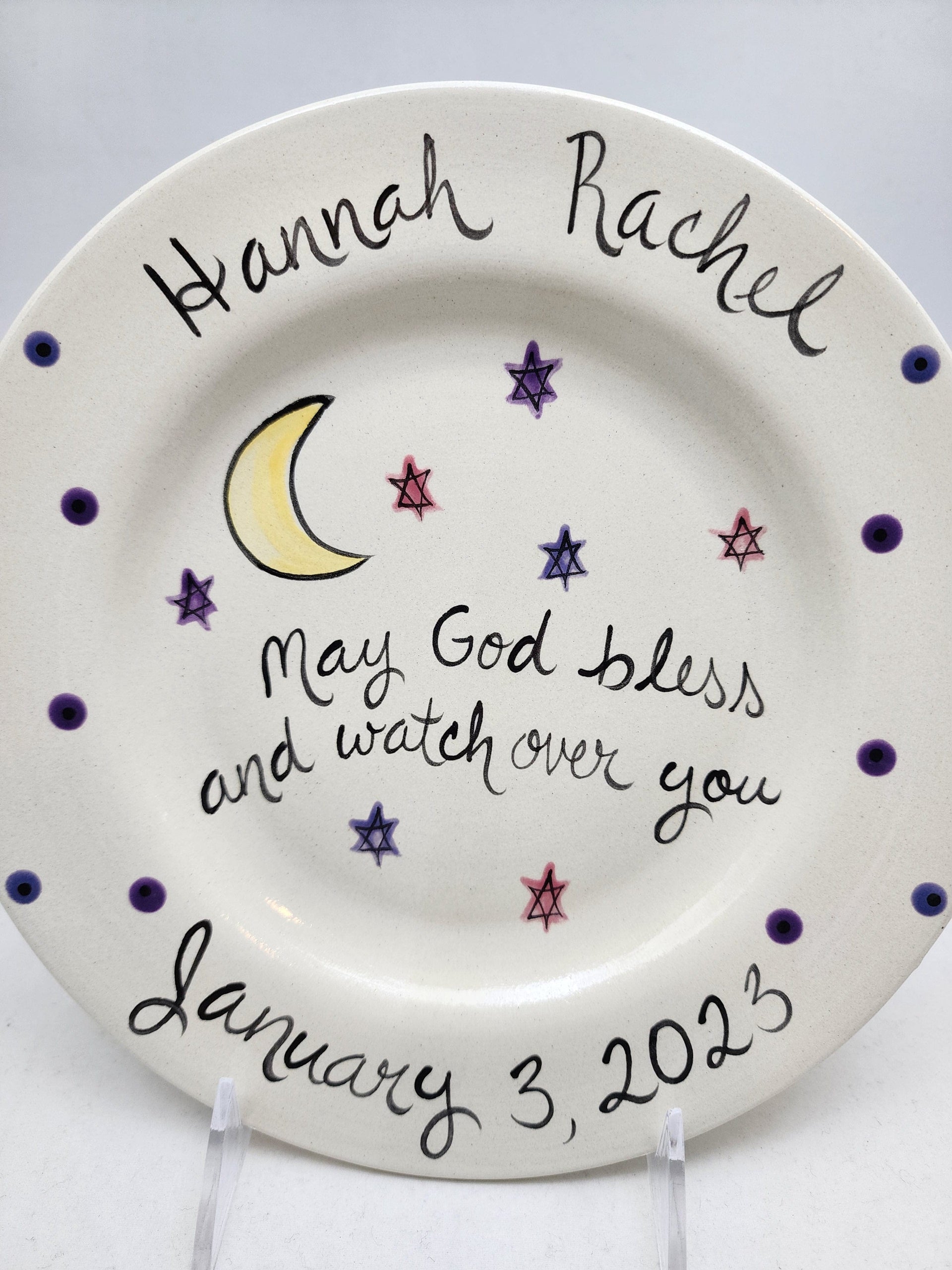 Suzaluna Serving Pieces Personalized Baby's Plate With First Name and Prayer