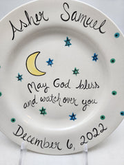 Suzaluna Serving Pieces Personalized Baby's Plate With First Name and Prayer