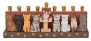Zion Judaica Menorahs Ceramic Cat Menorah
