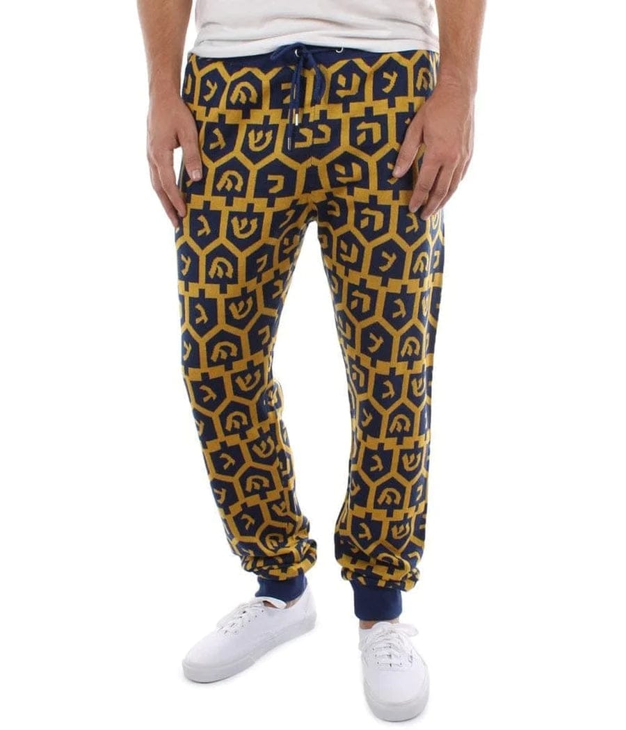 Men s Dreidel Jogger Sweatpants by Tipsy Elves Sizes S 3XL