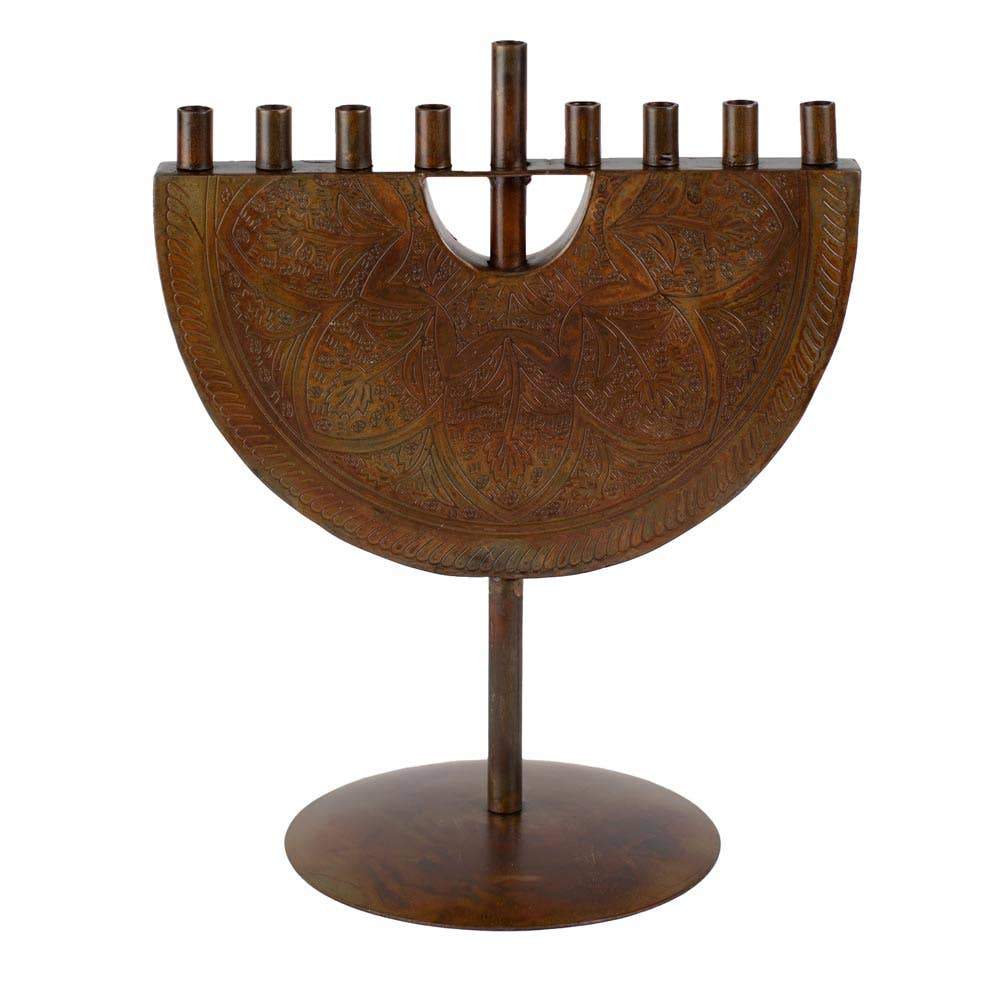 Ten Thousand Villages Menorahs Engraved Iron Menorah