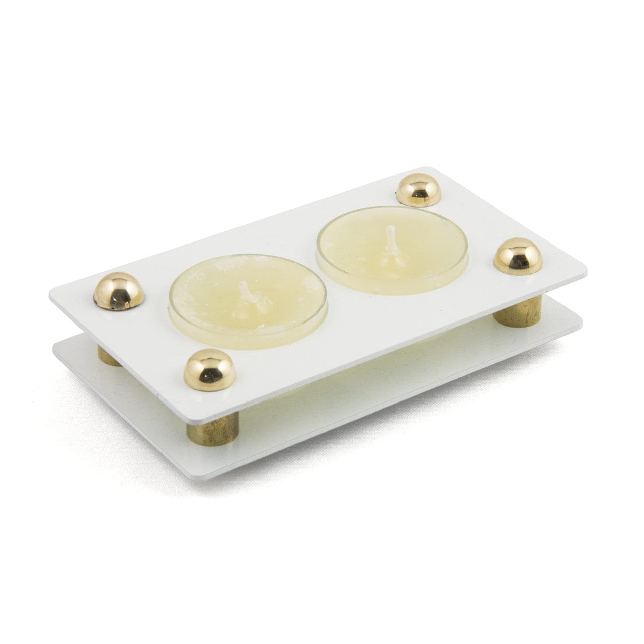 Joy Stember Candlesticks White Double Tea Light Holder Candle by Joy Stember - Choice of Color